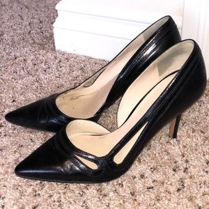 Nine West Black Leather High Heels - Pointed Toe